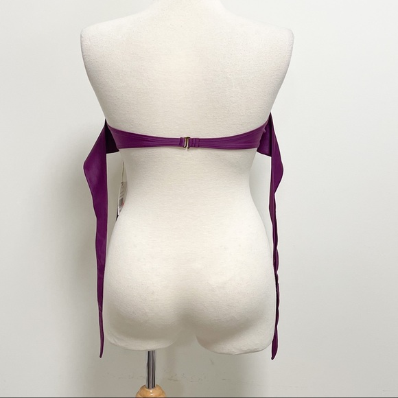 Paula Hermanny Vix Purple Solid Lolita Bandeau Bikini Top NWT Large Underwire - Picture 5 of 12